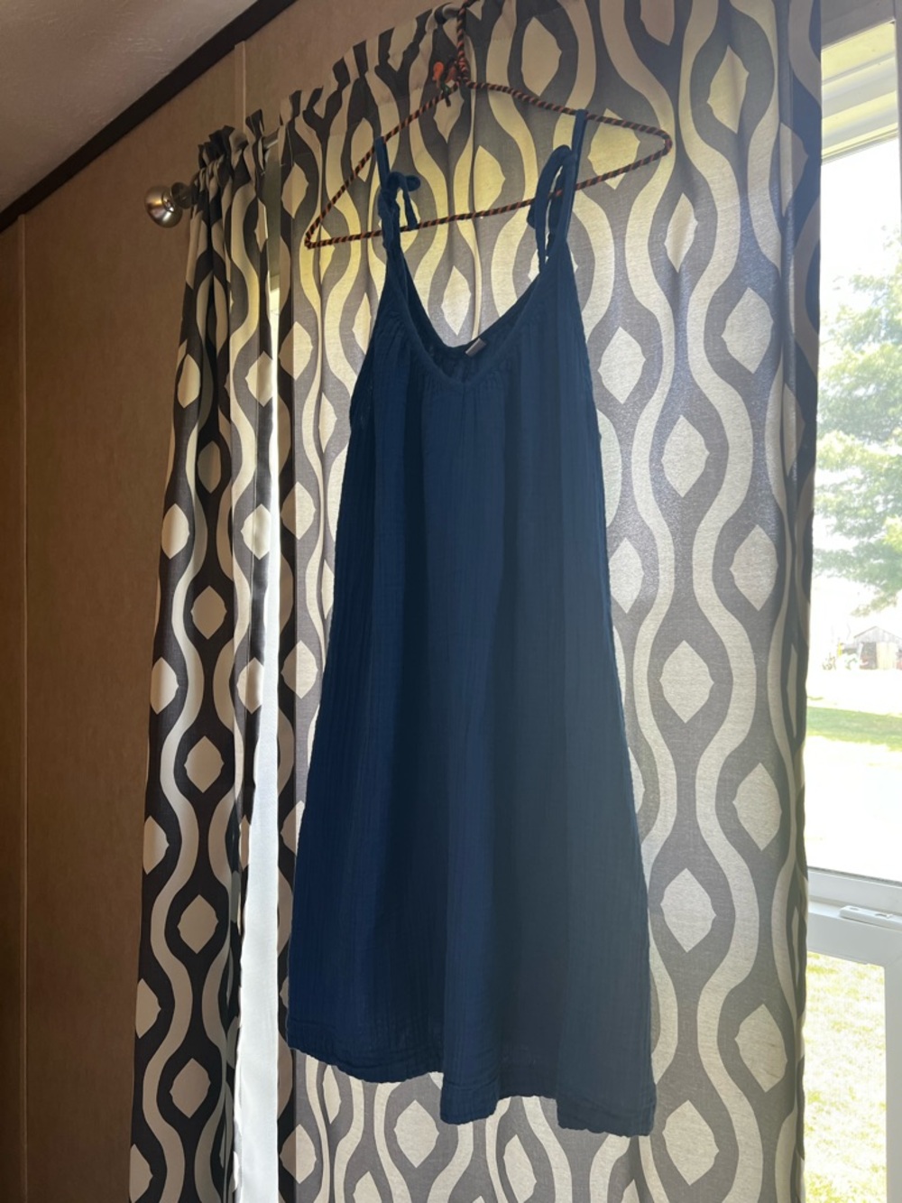 Old Navy Navy Blue Lightweight Slip Dress with Tie Straps